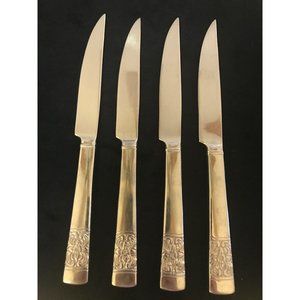 Reed & Barton Harvest Bouquet Stainless Steak Knives X4
